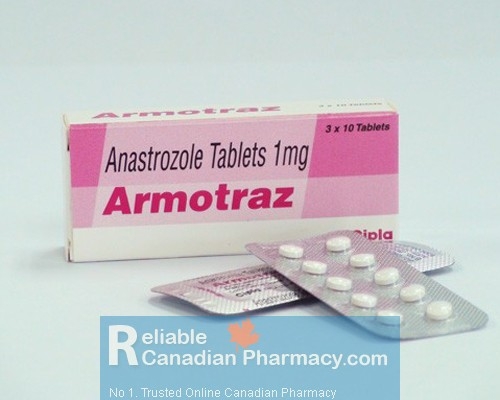 A box pack and a blister of generic Arimidex 1mg Tablets - Anastrozole
