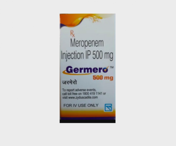 A box of Meropenem 500mg / 10ml Vial injection. 
