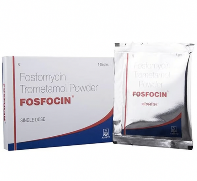 A box of Fosfomycin 3gm/Sachet