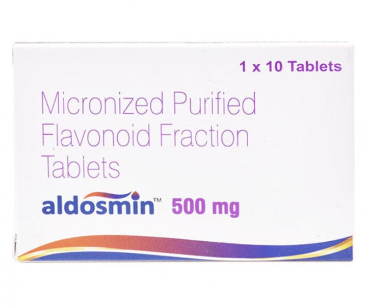 A box of Aldosmin 500mg Tablet