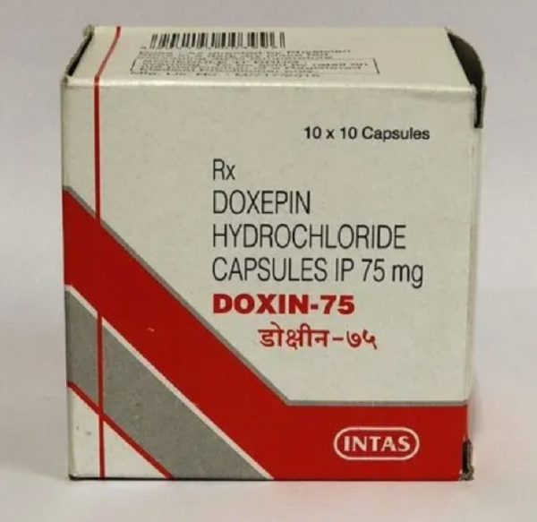 A box of Doxepin (75mg) Capsule