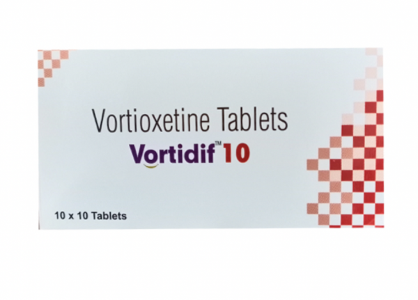A box of Vortioxetine (10mg) Tablet