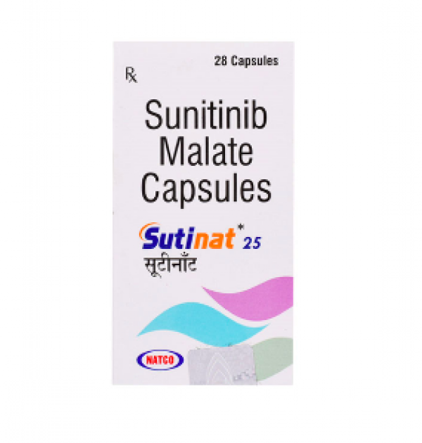 A box of Sunitinib (25mg) Capsule