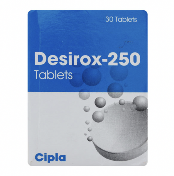 A box of Deferasirox (250mg) Tablet