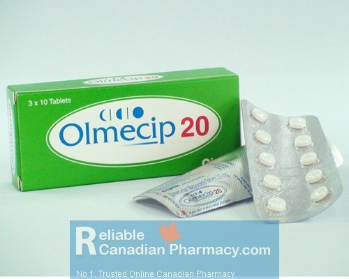 A box and a blister of generic Benicar 20mg Tablets - Olmesartan Medoxomil