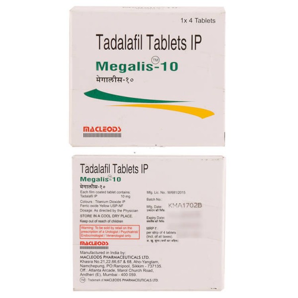 Box of generic Tadalafil 10mg tablets