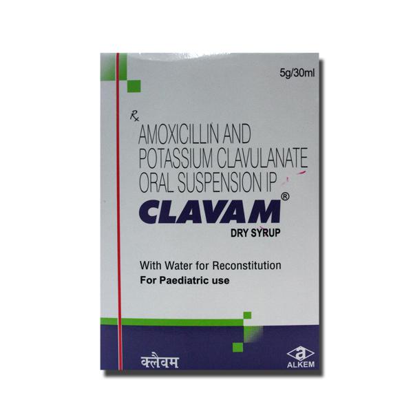 A box of Amoxicillin (125mg) + Clavulanate (31.25mg)- 30 ml Dry Syrup