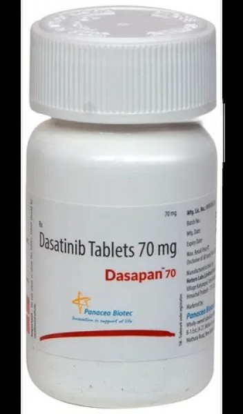 A box of generic Dasatinib 70mg Tablet