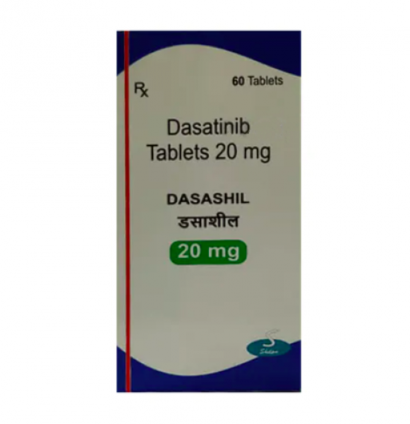 A box of generic Dasatinib 20mg Tablets