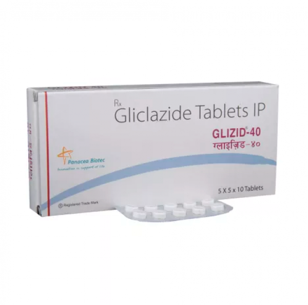 Box and blister of generic Gliclazide 40mg Tablets