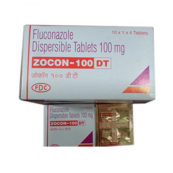 Box and blister of generic fluconazole 100mg tablet
