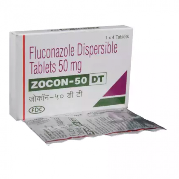 Box and blister of generic fluconazole 50mg tablets