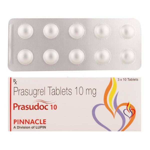 A box and a strip of Prasugrel 10mg Pills