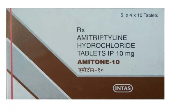 A box of Amitriptyline 10mg Pills