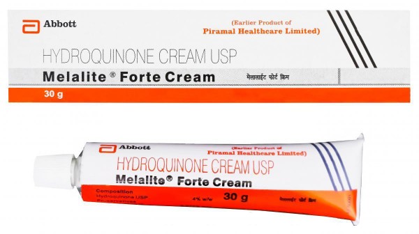 A box and a tube of Hydroquinone 4 Percent Cream