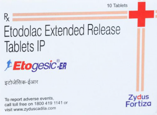 A box and a strip of Etodolac SR Generic 600mg Pill