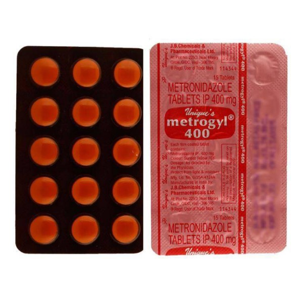 Blister of generic flagyl 400mg tablets
