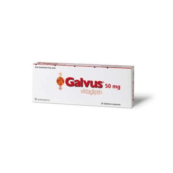 Box of generic Vildagliptin 50mg tablets
