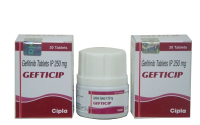 Two boxes and a bottle of Gefitinib 250mg Tablets