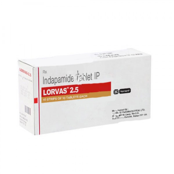 Box of generic Indapamide (2.5mg) Pill