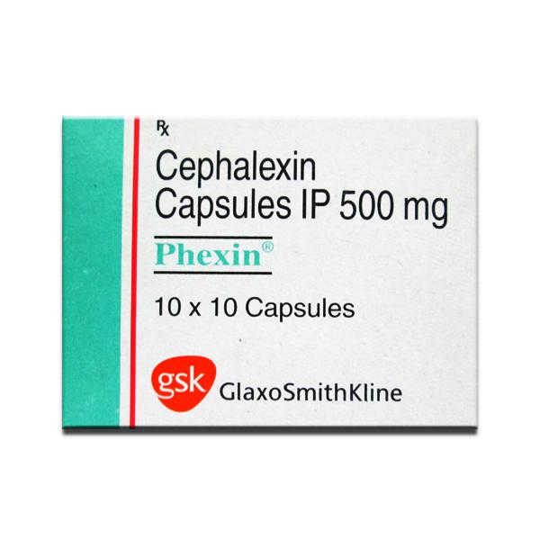 Box of generic CEPHALEXIN 500mg Capsules Generic