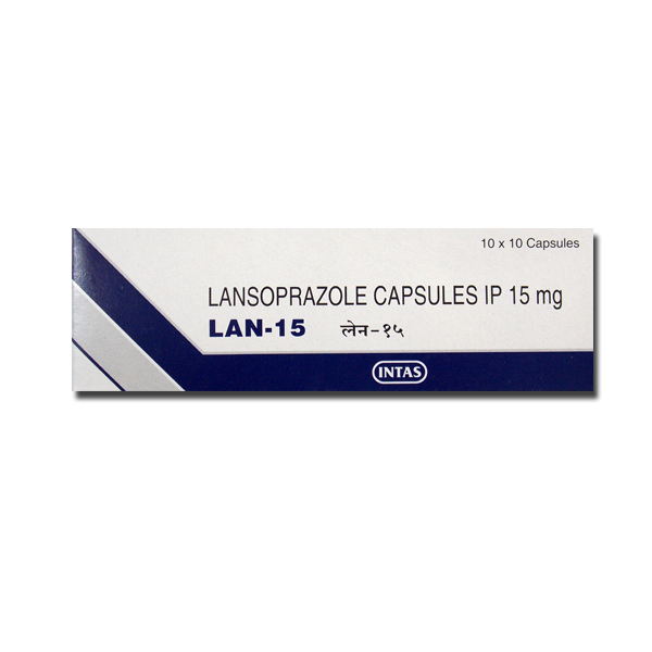 Box pack of generic Prevacid  OTC 15mg  capsules - Lansoprazole