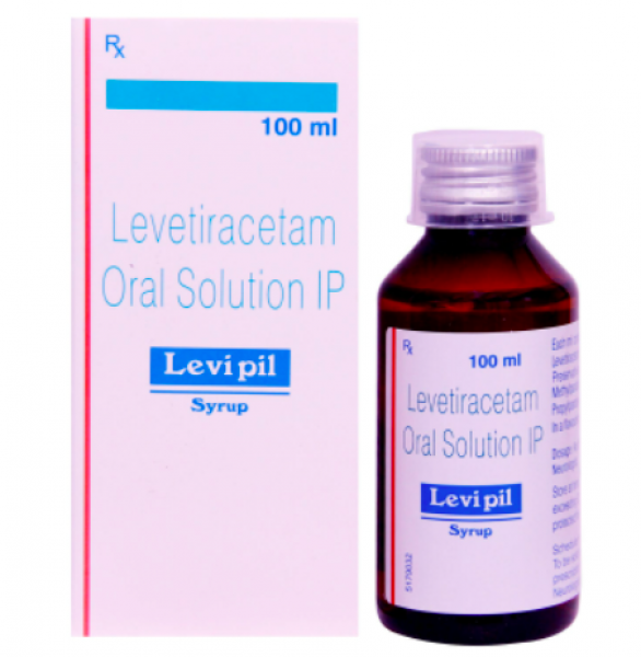 A box and a bottle of Levetiracetam 100mg/mL Solution
