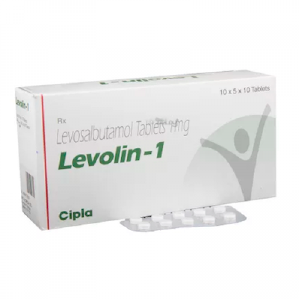 Box and blister strip of generic Levosalbutamol (1mg) Pill