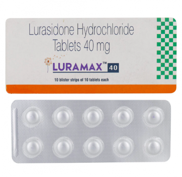 A box and a strip of Lurasidone 40mg Pill