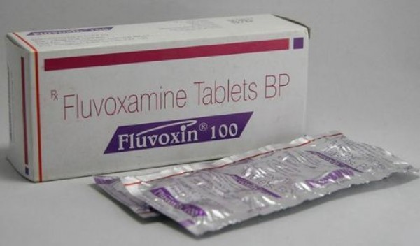 A box and two strip of Fluvoxamine 100mg Pills
