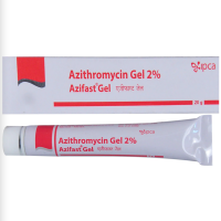 A box and a tube of Azithromycin (2%) Gel