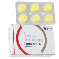 A box and a strip of Artemether (40mg) + Lumefantrine (240mg) Tablets