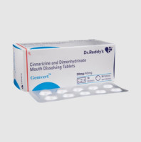 A box and a strip of Cinnarizine (20mg) + Dimenhydrinate (40mg) Tablets