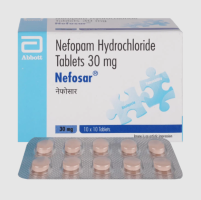 A box and a strip of Nefopam (30mg) Tablets