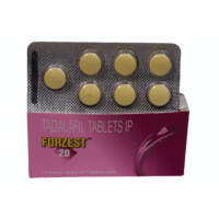 A pack and a strip of Tadalafil 20mg generic tablets
