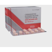 A box and a strip of Carbamazepine (300mg) Tablets