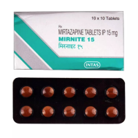 A box and a strip of Mirtazapine 15mg Tablets