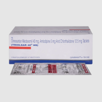 A pack and a strip of Olmesartan Medoxomil (40mg) + Amlodipine (5mg) + Chlorthalidone (6.25mg) Tablet