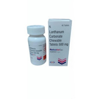 A box and a bottle of Generic Fosrenol (500mg) Tablet