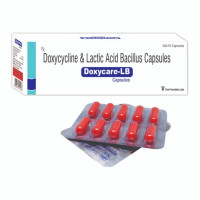 A box of Doxycycline 100mg capsule