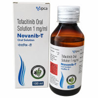 A box and a bottle of Generic Tofacitinib (1mg/ml) Oral Solution