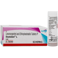 A box and a strip of Ethinyl Estradiol (0.05mg) + Levonorgestrel (0.25mg) Generic Tablet
