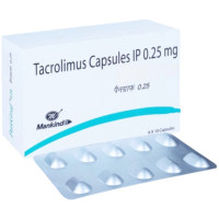 A box and a strip of Generic Tacrolimus (2mg) Capsule