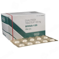 A box and a strip of Generic Divalproex (125mg) Tablet