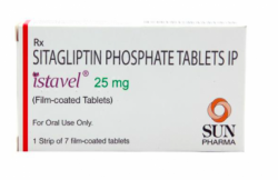A box of generic Sitagliptin (25mg) Tablet
