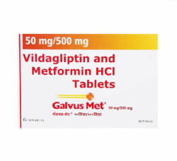 A pack of Metformin (500mg) + Vildagliptin (50mg) Tablets