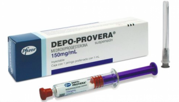 A box and a syringe of Depo-Provera 150mg/ml Injection