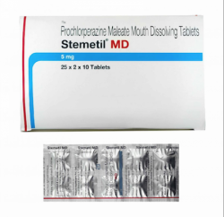 A box and a strip of Compazine Generic 5mg Pill - Prochlorperazine