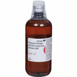 A bottle of Citric Acid (334mg/5ml) + Potassium Citrate (1100mg/5ml)