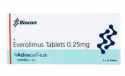 A box of Everolimus (0.25mg) Tablet